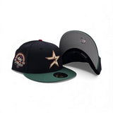 Navy Blue Houston Astros Green Visor Gray Bottom 45th Anniversary Side Patch New Era Fitted
