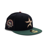 Navy Blue Houston Astros Green Visor Gray Bottom 45th Anniversary Side Patch New Era Fitted
