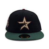 Navy Blue Houston Astros Green Visor Gray Bottom 45th Anniversary Side Patch New Era Fitted