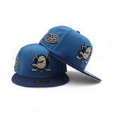 Blue Reef Anaheim Mighty Ducks Dark Royal Blue Visor Gray Bottom Ducks Logo Side Patch New Era 59Fifty Fitted Size