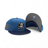 Blue Reef Anaheim Mighty Ducks Dark Royal Blue Visor Gray Bottom Ducks Logo Side Patch New Era 59Fifty Fitted Size