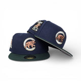 Navy Blue Chicago Cubs Dark Green Visor Gray Bottom Be Alert Sid Patch New Era Fitted