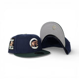 Navy Blue Chicago Cubs Dark Green Visor Gray Bottom Be Alert Sid Patch New Era Fitted