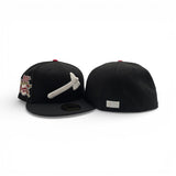 Black Atlanta Braves Gray Bottom 30th Season Side Patch New Era 59Fifty Fitted