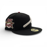 Black Atlanta Braves Gray Bottom 30th Season Side Patch New Era 59Fifty Fitted