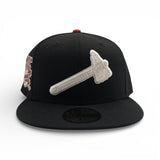 Black Atlanta Braves Gray Bottom 30th Season Side Patch New Era 59Fifty Fitted
