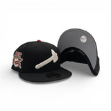 Black Atlanta Braves Gray Bottom 30th Season Side Patch New Era 59Fifty Fitted