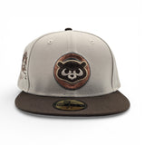 Stone Chicago Cubs Brown Visor Gray Bottom 1990 All Star Game Side Patch New Era 59Fifty Fitted