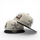 Off White Houston Astros Black Visor Gray Bottom 2000 Inaugural Season Side Patch New Era 59Fifty Fitted