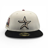 Off White Houston Astros Black Visor Gray Bottom 2000 Inaugural Season Side Patch New Era 59Fifty Fitted