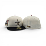 Off White Houston Astros Black Visor Gray Bottom 2000 Inaugural Season Side Patch New Era 59Fifty Fitted