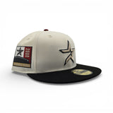 Off White Houston Astros Black Visor Gray Bottom 2000 Inaugural Season Side Patch New Era 59Fifty Fitted