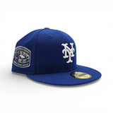 Royal Blue New York Mets White Logo Gray Bottom 1969 World Series Side Patch New Era 59Fifty Fitted