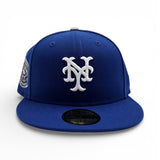 Royal Blue New York Mets White Logo Gray Bottom 1969 World Series Side Patch New Era 59Fifty Fitted