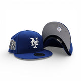 Royal Blue New York Mets White Logo Gray Bottom 1969 World Series Side Patch New Era 59Fifty Fitted