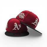 Red Oakland Athletics Black Visor Gray Bottom 1989 World Series Battle of The Bay Side Patch New Era 59Fifty Fitted