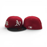 Red Oakland Athletics Black Visor Gray Bottom 1989 World Series Battle of The Bay Side Patch New Era 59Fifty Fitted