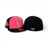 Neon Pink Kansas City Royals Black Visor Pink Bottom 50th Anniversary Side Patch New Era Fitted