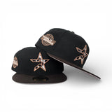 Black Cow Print Houston Astros Brown Visor Pink Bottom 2005 World Series Side Patch New Era 59Fifty Fitted