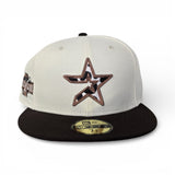 Off White Cow Print Houston Astros Brown Visor Pink Bottom 2004 All Star Game Side Patch New Era 59Fifty Fitted