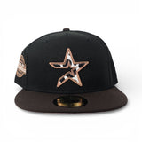Black Cow Print Houston Astros Brown Visor Pink Bottom 2005 World Series Side Patch New Era 59Fifty Fitted