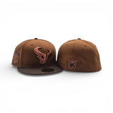 Toasted Peanut Houston Texans Brown Visor Gray Bottom H-Town Skeleton Rock Hand Side Patch New Era 59Fifty Fitted