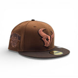 Toasted Peanut Houston Texans Brown Visor Gray Bottom H-Town Skeleton Rock Hand Side Patch New Era 59Fifty Fitted