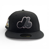 Black Montreal Expos Brown Pink Bottom Olympic Stadium Side patch New Era 59Fifty Fitted