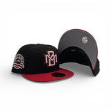 Black Milwaukee Brewers Red Visor Gray Bottom 1953-1999 County Stadium Side Patch New Era 59Fifty Fitted