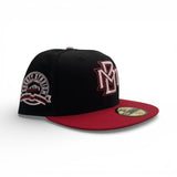 Black Milwaukee Brewers Red Visor Gray Bottom 1953-1999 County Stadium Side Patch New Era 59Fifty Fitted