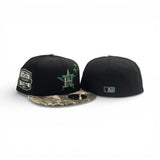 Black Houston Astros Real Tree Visor Gray Bottom 20th Anniversary Side Patch New Era 59Fifty Fitted