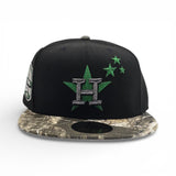 Black Houston Astros Real Tree Visor Gray Bottom 20th Anniversary Side Patch New Era 59Fifty Fitted