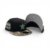 Black Houston Astros Real Tree Visor Gray Bottom 20th Anniversary Side Patch New Era 59Fifty Fitted