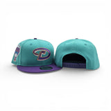 Teal Arizona Diamondbacks Purple Visor Gray Bottom 1998 Inaugural Season New Era 9Fifty Snapback