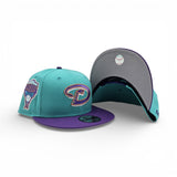 Teal Arizona Diamondbacks Purple Visor Gray Bottom 1998 Inaugural Season New Era 9Fifty Snapback