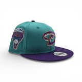 Teal Arizona Diamondbacks Purple Visor Gray Bottom 1998 Inaugural Season New Era 9Fifty Snapback