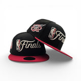 Black NBA Finals Red Visor Gray Bottom Houston Rockets Side Patch New Era 59Fifty Fitted