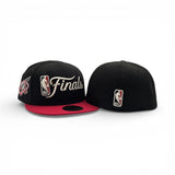 Black NBA Finals Red Visor Gray Bottom Houston Rockets Side Patch New Era 59Fifty Fitted