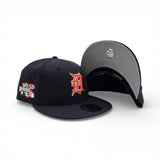 Navy Blue Detroit Tigers Gray Bottom 1984 World Series Side Patch New Era 59Fifty Fitted