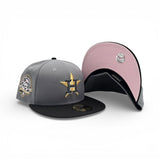 Storm Gray Houston Astros Black Visor Pink Bottom 45th Anniversary Side Patch New Era Fitted