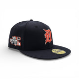 Navy Blue Detroit Tigers Gray Bottom 1984 World Series Side Patch New Era 59Fifty Fitted