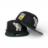Black Oakland Athletics Green Visor Gray Bottom Rickey Henderson Side Patch New Era 59Fifty Fitted