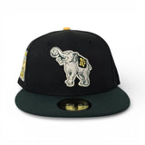 Black Oakland Athletics Green Visor Gray Bottom Rickey Henderson Side Patch New Era 59Fifty Fitted