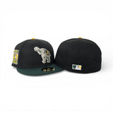 Black Oakland Athletics Green Visor Gray Bottom Rickey Henderson Side Patch New Era 59Fifty Fitted
