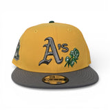 Yellow Oakland Athletics Rose Logo Gray Visor Gray Bottom 40 Years Side Patch New Era 9Fifty Snapback
