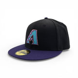 Black Arizona Diamondbacks Purple Visor Gray Bottom New Era 59Fifty True Authentic On Field Fitted