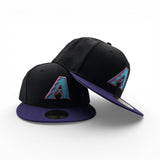 Black Arizona Diamondbacks Purple Visor Gray Bottom New Era 59Fifty True Authentic On Field Fitted