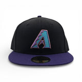 Black Arizona Diamondbacks Purple Visor Gray Bottom New Era 59Fifty True Authentic On Field Fitted