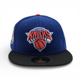 Royal Blue New York Knicks Black Visor Gray Bottom 1998 All Star Weekend Side Patch New Era 59Fifty Fitted