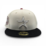 Off White Houston Astros Black Visor Gray Bottom 45th Anniversary Side Patch New Era 59Fifty Fitted